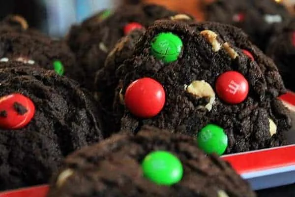 Dark Chocolate Peppermint M&M Cookies: Brownie-Like Bliss